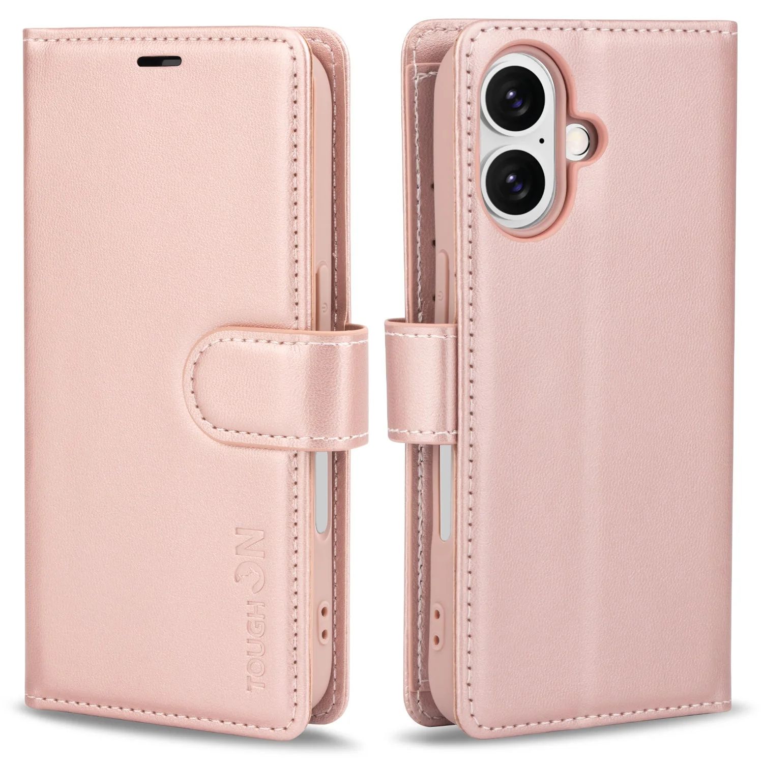 Tough On Flip Wallet Leather Phone Case for iPhone 16