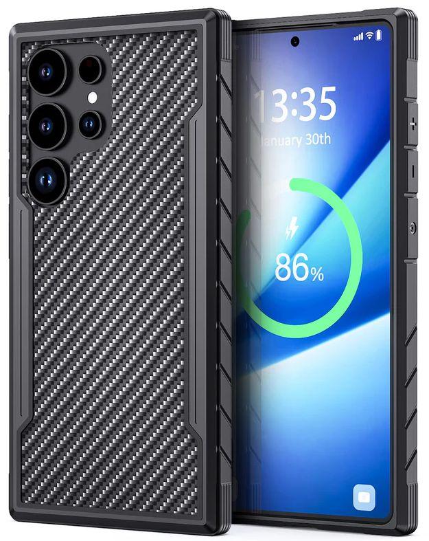 Tough On Iron Shield Phone Case for Galaxy S25 Ultra - Carbon Fiber