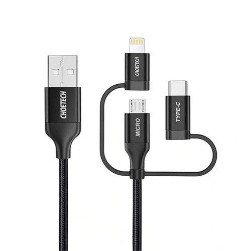 Tough On MFI Certified 3 in 1 Charging Cable - Black