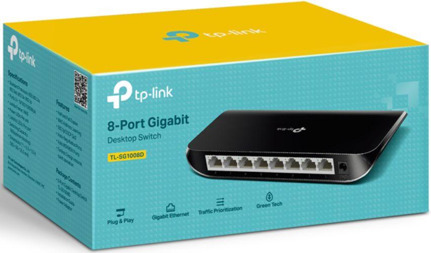 TP-Link (TL-SG1008D) 8-Port Gigabit Desktop Switch - Black