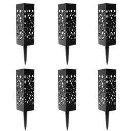 Urban Global Solar Powered LED Garden Lights (6 Pcs) - Black