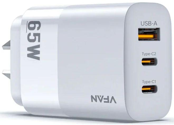 VFan  AU7 Ultra Fast Charger 65W - Silver - Brand New