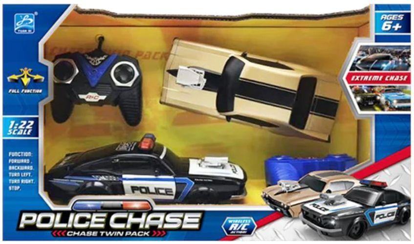 Yuandi  Polica Chase RC Cars (Twin Car Pack) - Black & Gold - Brand New