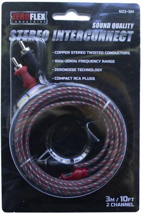 Zeroflex  Twisted RCA Cable (NZ2-3M) - Red/Black - Brand New