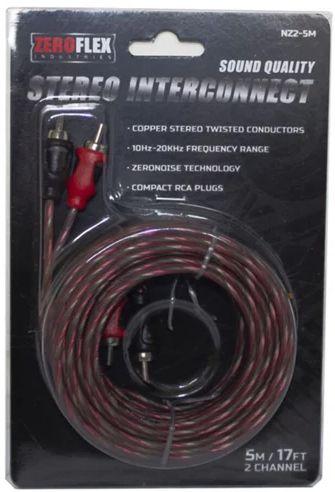 Zeroflex  Twisted RCA Cable (NZ2-5M) - Red/Black - Brand New