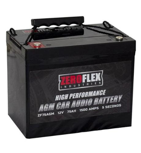 ZeroFlex  ZF75AGM 75AH AGM Car Audio Battery - Black - Brand New