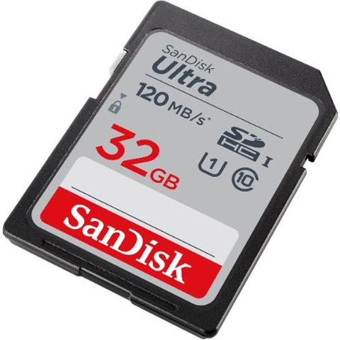 Sandisk  Ultra SDHC C10 UHS-I Memory Card (120MBS) - 32GB - Black - Brand New