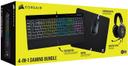 Corsair  4-IN-1 2021 Gaming Bundle (K55 RGB PRO + HARPOON RGB PRO + HS50 PRO + MM100) in Black in Excellent condition