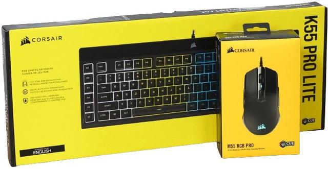 Corsair  Wired Gaming Keyboard & Mouse Set (Corsair K55 PRO Lite + M55 PRO with RGB) in Black in Excellent condition