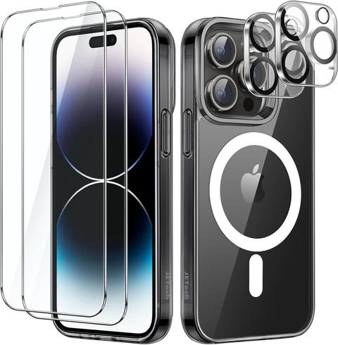 No.1 Casing Max-Protection 5 in 1 Magnetic Case for iPhone 15 Plus + Tempered Glass Screen Protector + Camera Lens Protector - Black - Brand New
