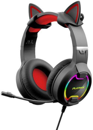 Playmax  Cat Ear Gaming Headset - Black - Brand New