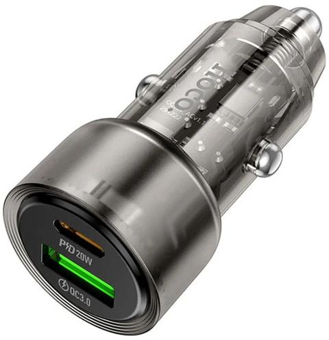 Hoco  Z52 38W PD+QC Super Fast Car Charger - Black - Brand New