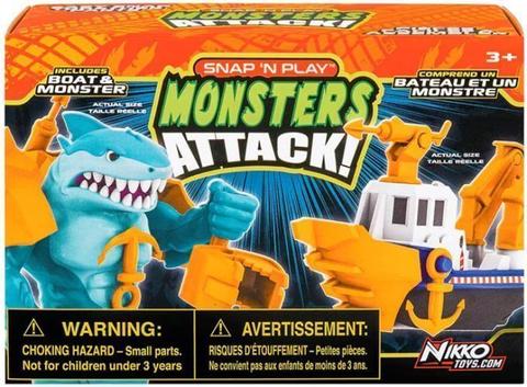 Snap N Play  - Monsters Attack - Blue Shark - Brand New