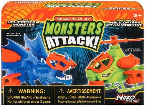 Snap N Play  - Monsters Attack - Blue Dino - Brand New