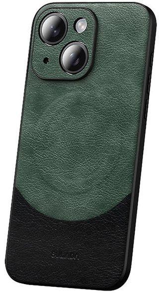 TechUp  MagSafe Magnetic Leather Back Case for iPhone 15  in Green in Brand New condition