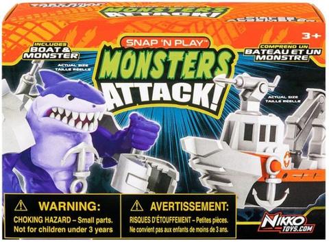 Snap N Play  - Monsters Attack - Purple Shark - Brand New