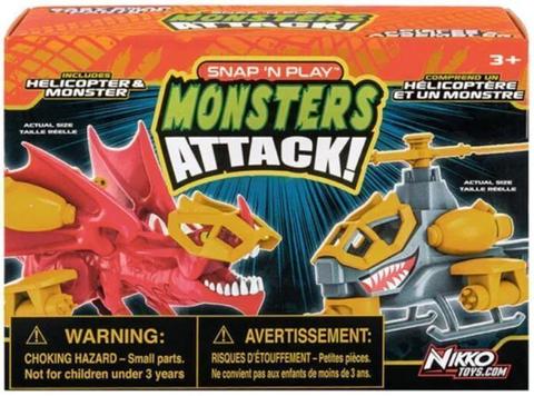 Snap N Play  - Monsters Attack - Red Dino - Brand New