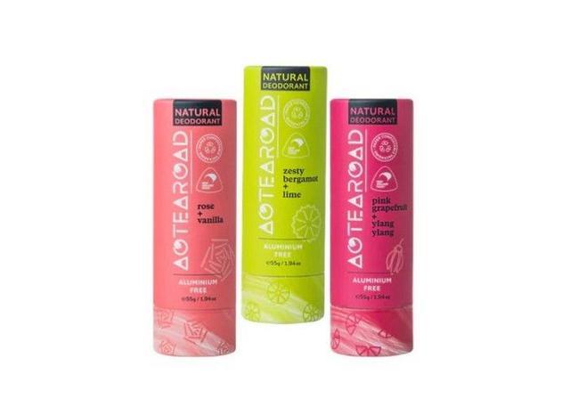 Aotearoad Natural Deodorant Bundle 2 (Rose+Vanilla; Zesty Bergamot+Lime; Pink Grapefruit+Ylang Ylang) in Default in Brand New condition