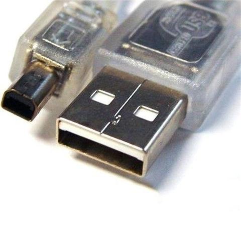 8Ware USB 2.0 Cable 3m A to B 4-pin Mini Transparent Metal Sheath UL Approved - Default - Brand New