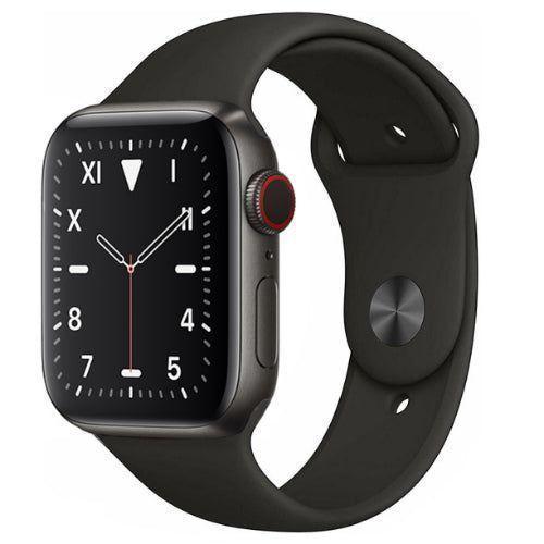 Apple  Watch Series 5 - 32GB - GPS - 44mm - Space Black - Titanium - Black - Sport Band - Rubber - Premium