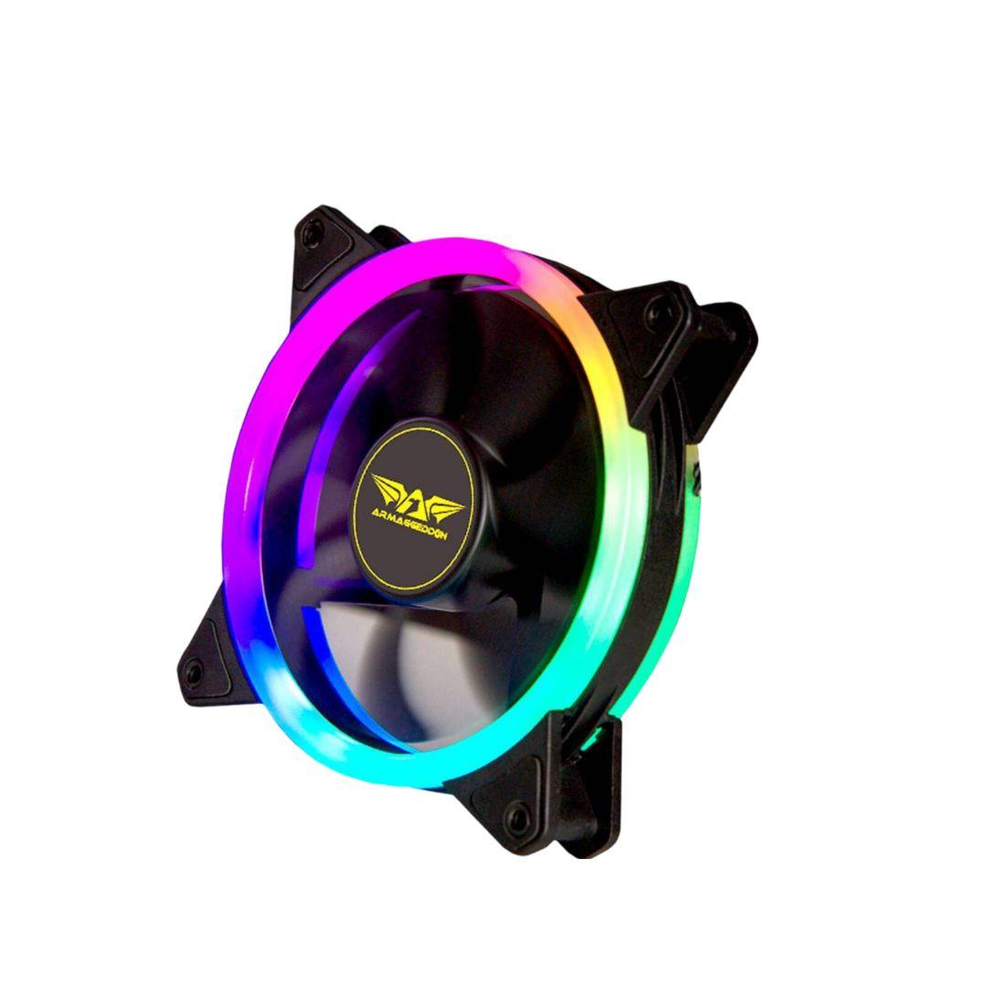 Armaggeddon Tessaraxx TX Dual Loop-12 120mm ARGB PC Cooling Fan - Black - Brand New