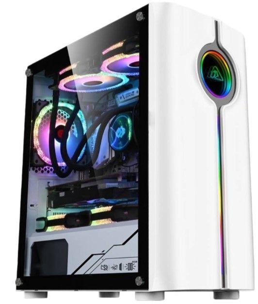 Armaggeddon TRON HOLO-3 MATX Pro Gaming Chassis PC Case - White - Brand New