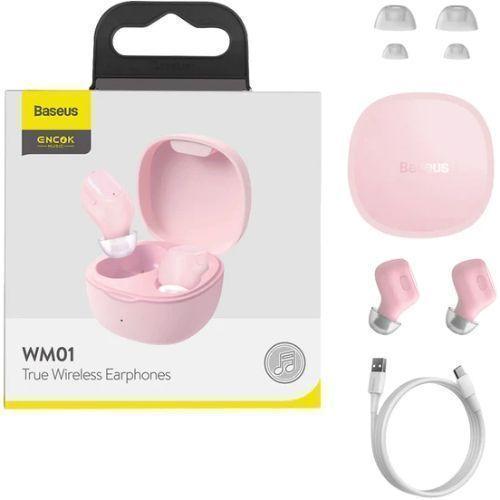 Baseus Bluetooth Headphones Wireless Encok True Noise Reduction Earphones - Pink - Brand New