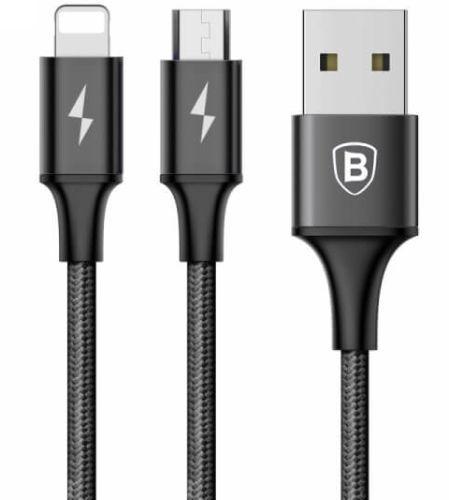 Baseus Phone Cable Rapid Series 2 in 1 Cable Micro and Lightning 3A (1.2M)