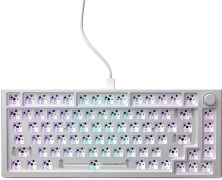 Glorious GMMK PRO Barebones 75% Modular Mechanical Gaming Keyboard - White Ice - Excellent