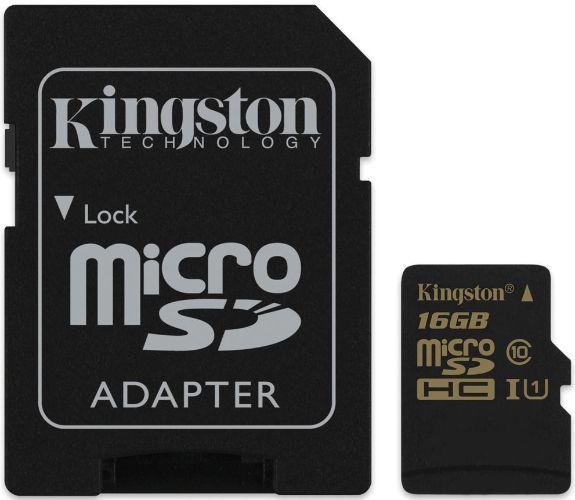Kingston SDCA10 Class 10 UHS-I microSDHC/SDXC Memory Card with Adapter