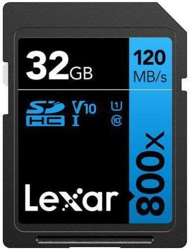 Lexar  High-Performance 800x SDHC/SDXC UHS-I Card Blue Series - 32GB - Black/Blue - Brand New