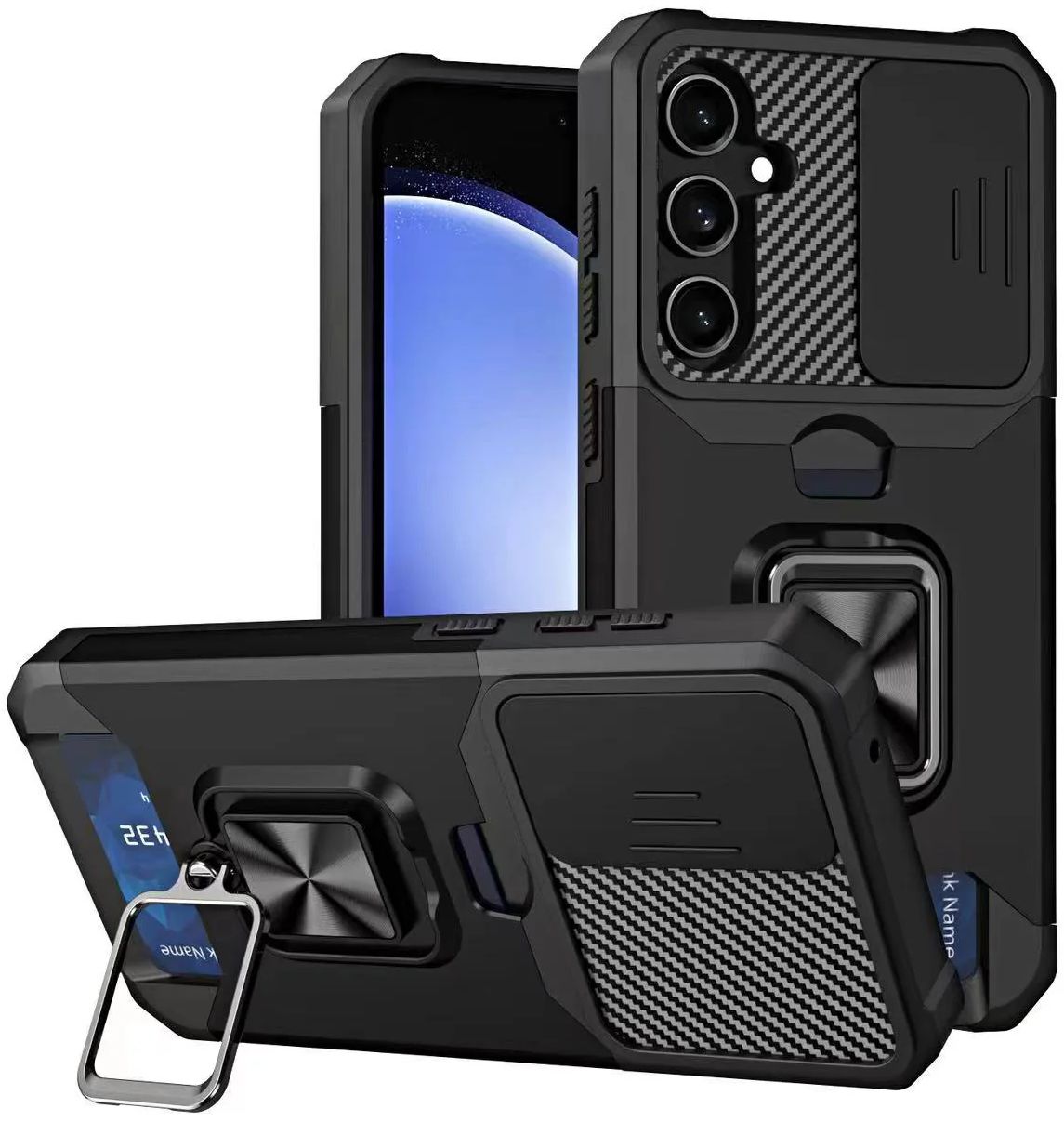 Phoneshop Drop Proof Phone Case with Magnetic Ring/ Card Slot & Car Holder for iPhone 12 mini