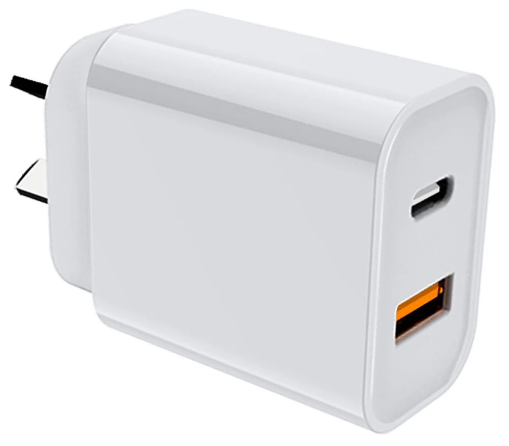 Phoneshop Dynamix 18W Dual Port Fast USB 3.0 PD Wall Charger