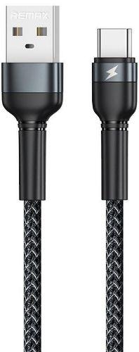 Remax  RC-124a Jany Series Type C Braided Data Cable 2.4A (1M) - Black - Brand New