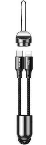 Remax  RC-140i Raython 20W Lanyard Type C to Lightning Data Cable (0.12M) - Black - Brand New