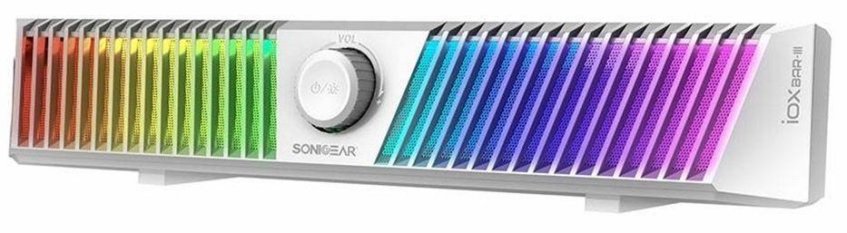 Sonicgear  IOX Bar 3 Stereo Led Light Effects 10W RMS Bluetooth Soundbar  - White - Brand New