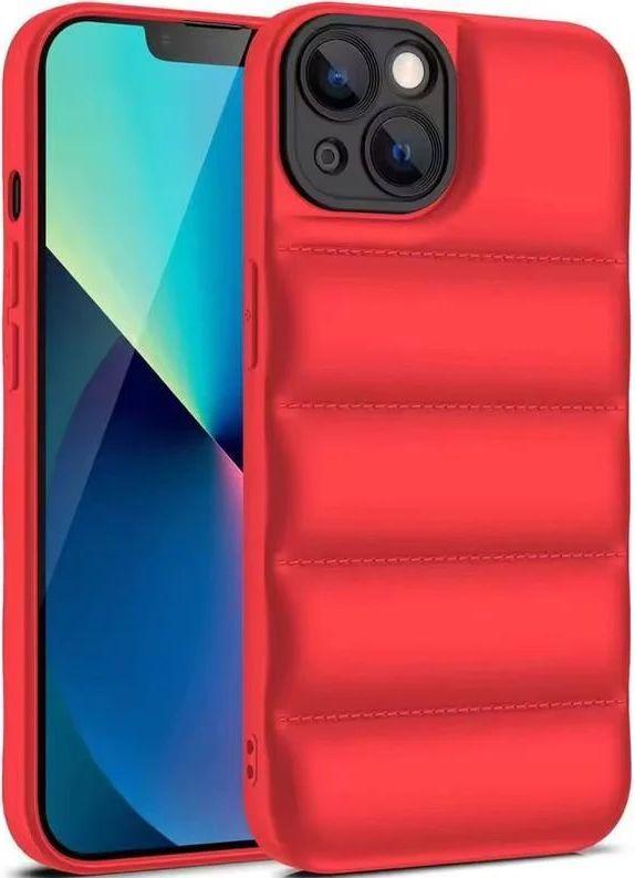 TechUp Soft Puffer Jacket Style Mobile Phone Case for iPhone 14 - Red - Brand New