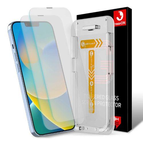 Tough On 2 Pack Tempered Glass Screen Protector with Installation Kit for iPhone 14 Plus