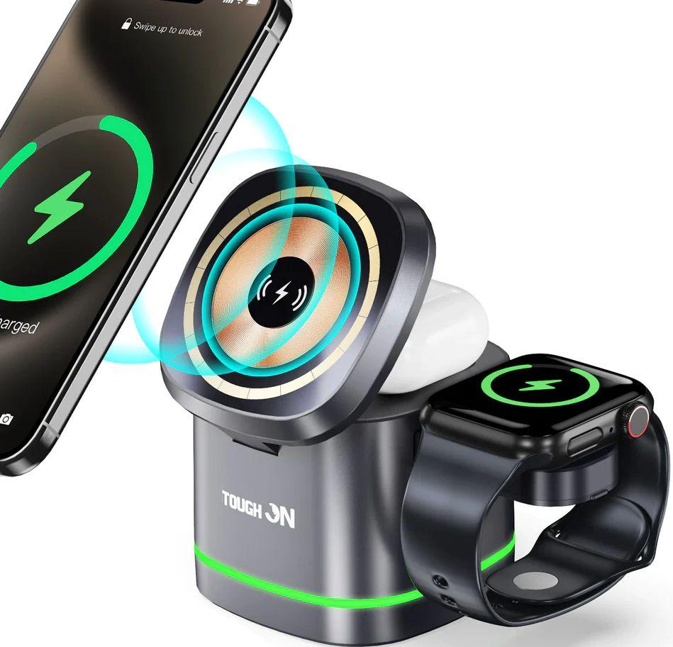 Tough On 3 in 1 Wireless Charger Cube with Magsafe Charger Stand