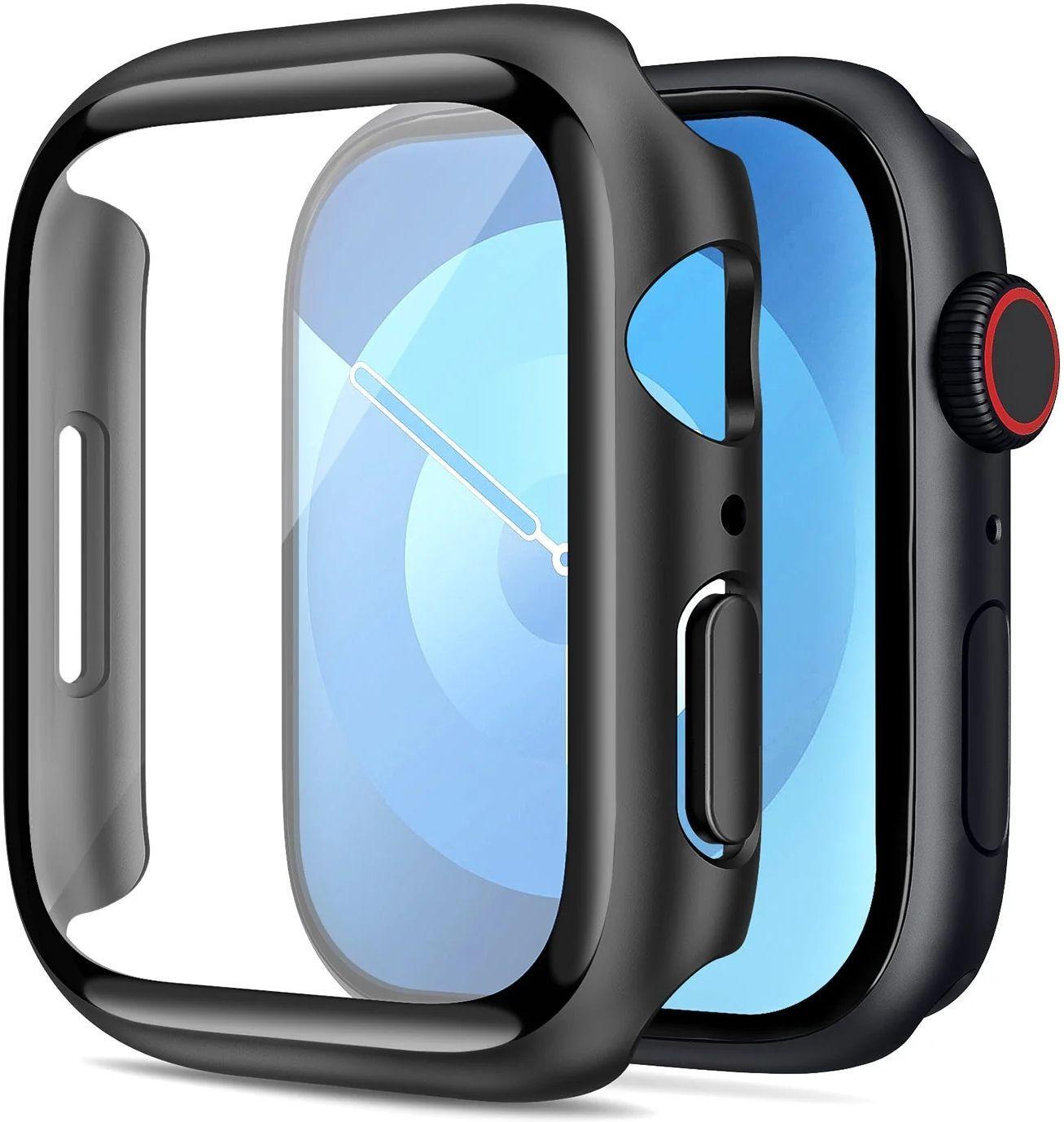 Tough On Apple Watch Case Series 9/ 8/ 7 41mm with Tempered Glass Screen Protector - Black - Brand New