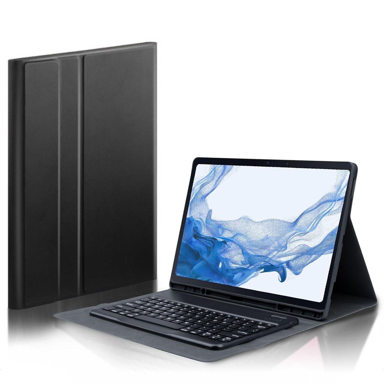 Refurbished Tough On Bluetooth Keyboard Cover Leather Case for Galaxy Tab S8 Ultra - Reebelo New Zealand