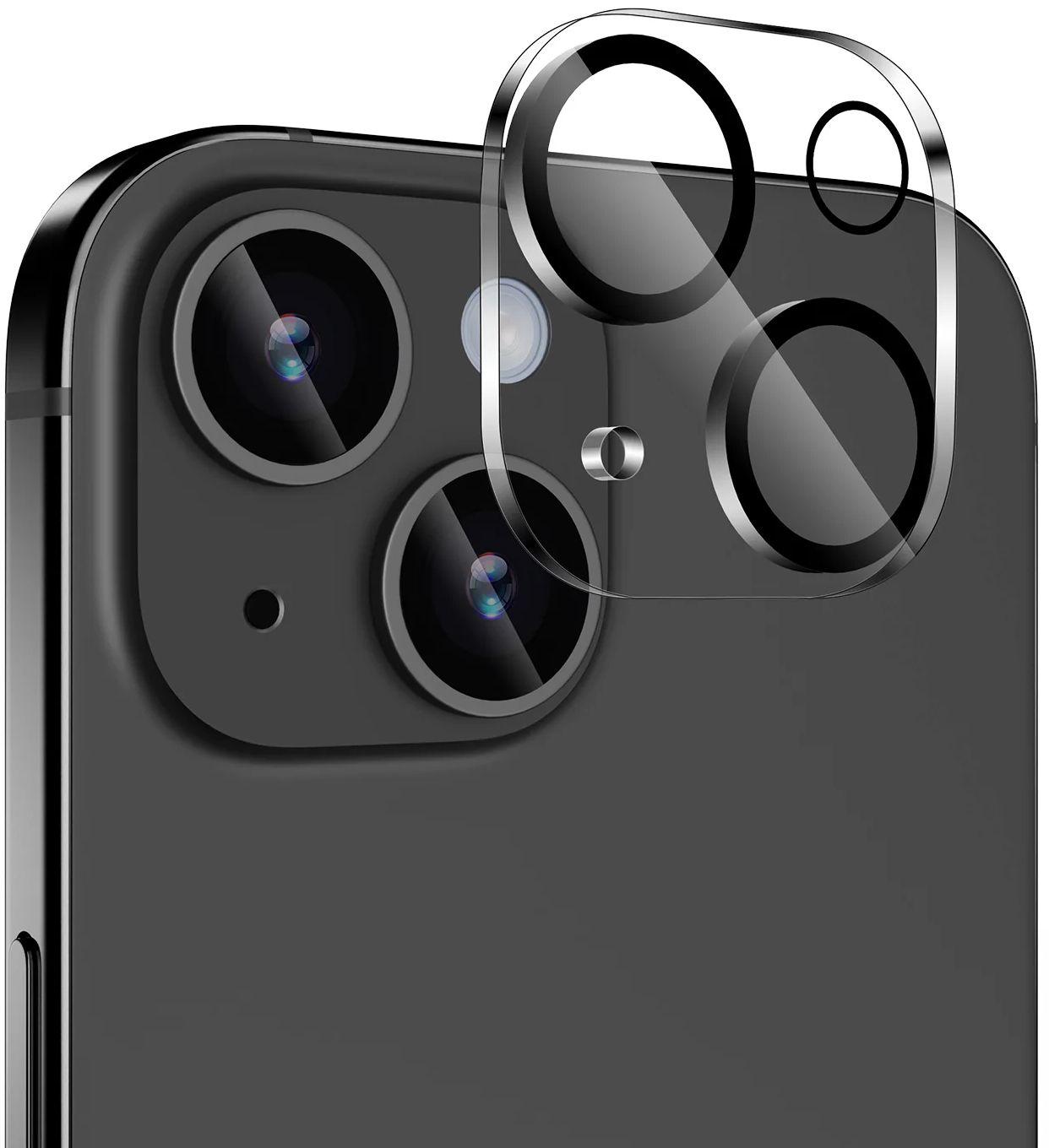 Tough On  Rear Camera Tempered Glass Protector for iPhone 15 Plus - Black - Brand New