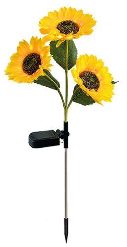 Urban Global  3-Head Sunflower Solar Outdoor Garden Lights - Yellow - Brand New