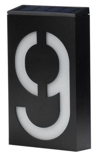 Urban Global  LED Outdoor Solar House Number Light Sign 9 - Black - Brand New
