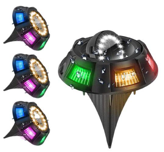 Urban Global  LED Solar Garden Lawn Path Ground Lights (4 Pack) - Black - Brand New