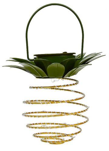 Urban Global  LED Solar Pineapple Lights Iron Lantern - Warm White - Brand New