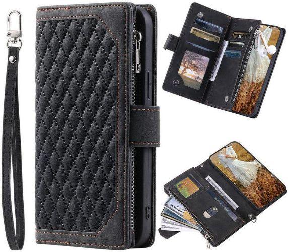 Zipper Wallet Phone Case with Wrist Strap for Apple iPhone 13 Pro Max - Reebelo New Zealand