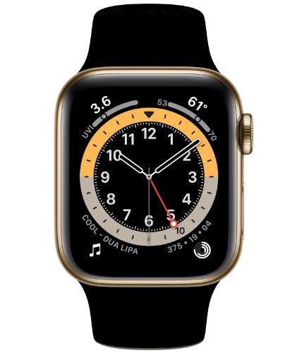 Apple Watch Series 6 Aluminum 44mm (GPS) Black Sport Band - 32GB - Gold - Very Good