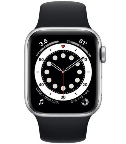 Apple Watch Series 6 Aluminum 44mm (GPS) Black Sport Band - 32GB - Silver - Very Good