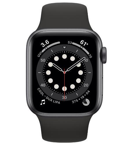 Apple Watch Series 6 Aluminum 40mm (GPS) Black Sport Band - 32GB - Space Grey - Good